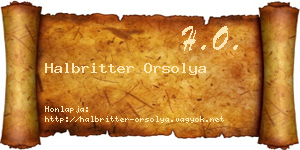 Halbritter Orsolya névjegykártya